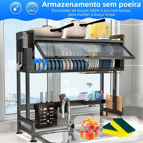 Escorredor De Louça Cozinha Suspensa Modula Autosustentavel Pia Rack Organizador De Pratos Estante